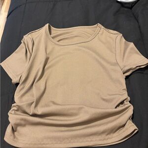 SHEIN Tan Short Sleeve Top